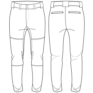 Moldes de confeccion para HOMBRES Pantalones Pantalon softball 7185
